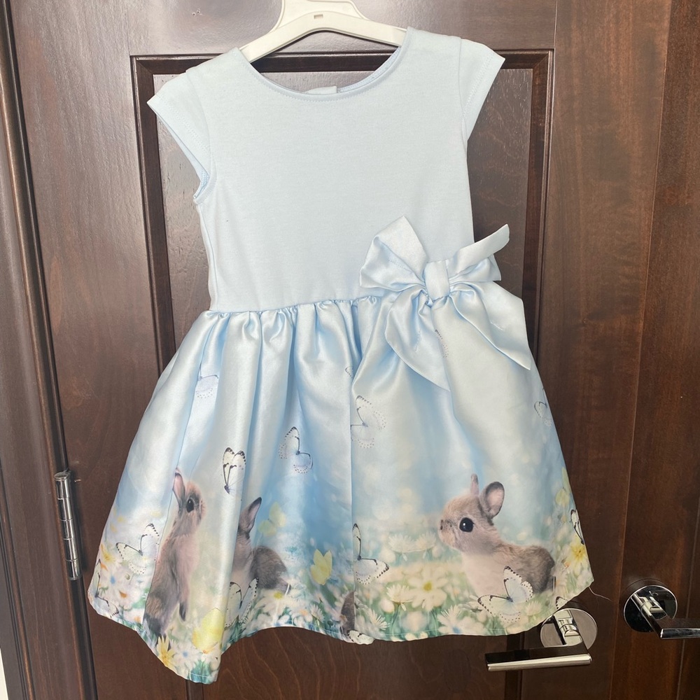 H&M Blue A-Line Flutter Sleeve Dress